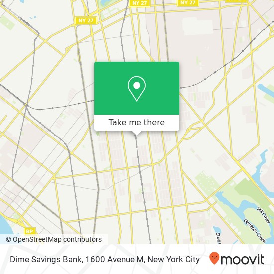Mapa de Dime Savings Bank, 1600 Avenue M