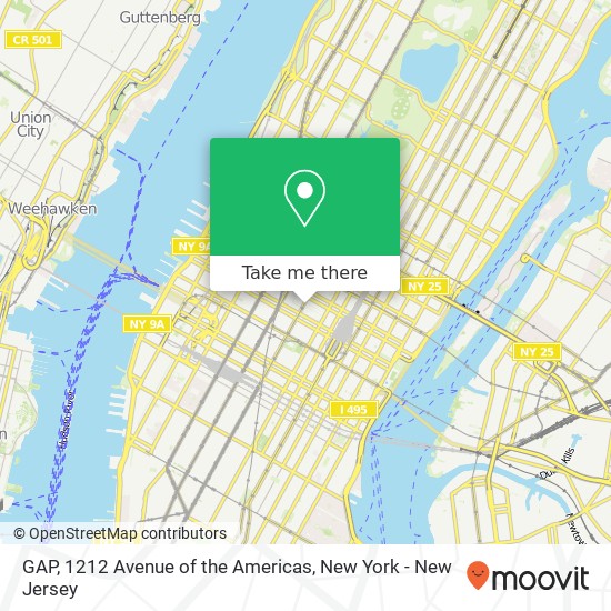 GAP, 1212 Avenue of the Americas map