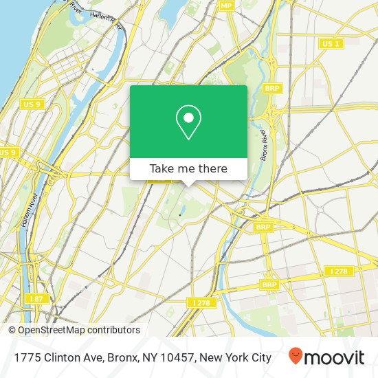 Mapa de 1775 Clinton Ave, Bronx, NY 10457