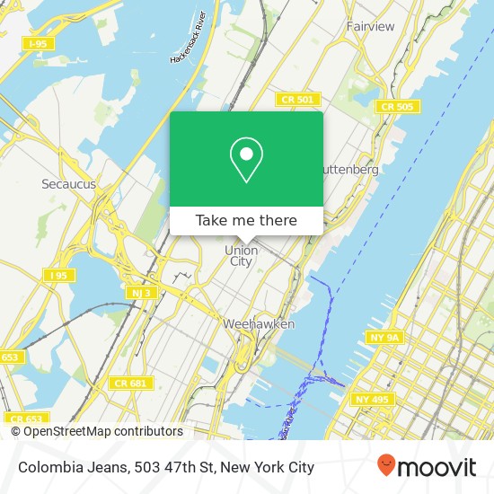 Mapa de Colombia Jeans, 503 47th St