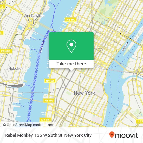 Mapa de Rebel Monkey, 135 W 20th St