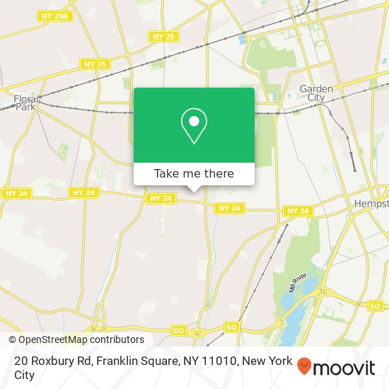 Mapa de 20 Roxbury Rd, Franklin Square, NY 11010