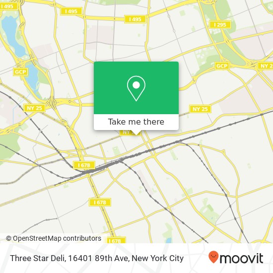 Mapa de Three Star Deli, 16401 89th Ave