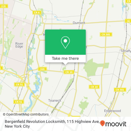 Bergenfield Revolution Locksmith, 115 Highview Ave map