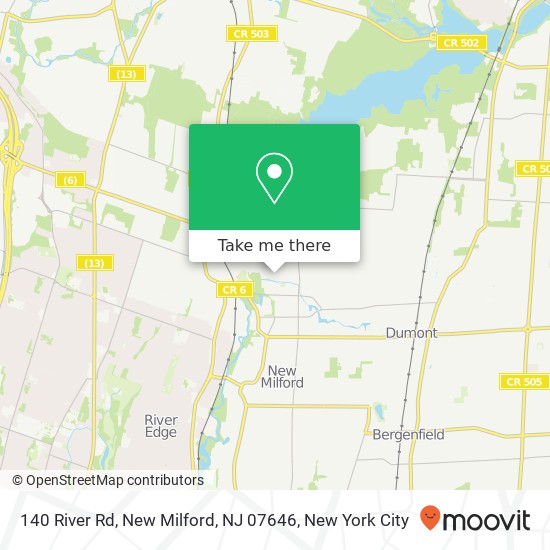 Mapa de 140 River Rd, New Milford, NJ 07646