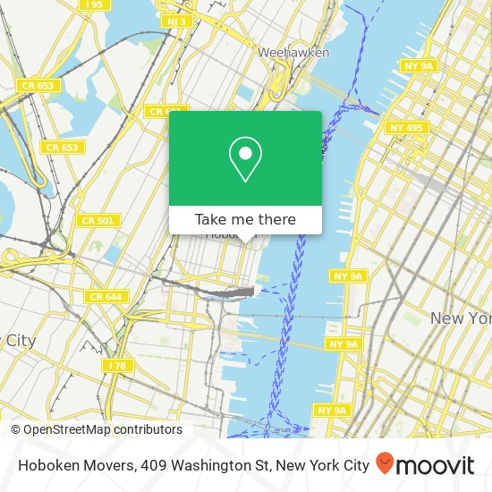 Mapa de Hoboken Movers, 409 Washington St