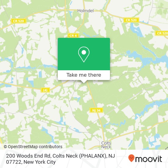 Mapa de 200 Woods End Rd, Colts Neck (PHALANX), NJ 07722