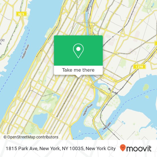 Mapa de 1815 Park Ave, New York, NY 10035