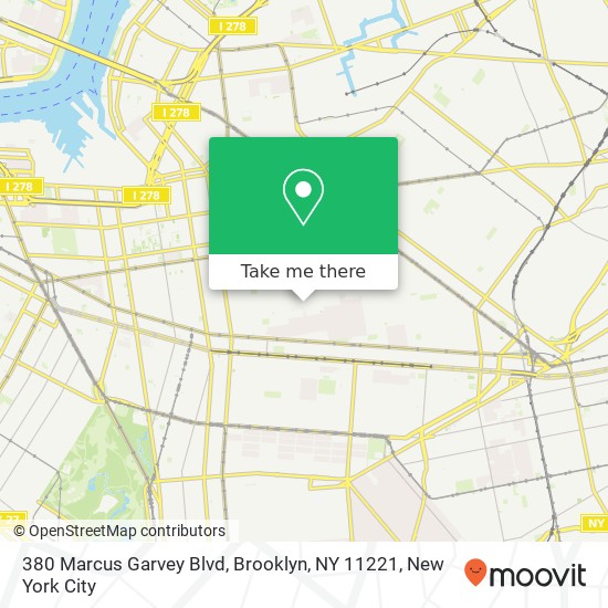 Mapa de 380 Marcus Garvey Blvd, Brooklyn, NY 11221