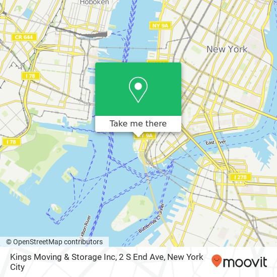 Mapa de Kings Moving & Storage Inc, 2 S End Ave