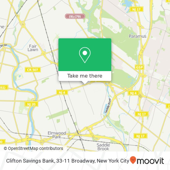 Mapa de Clifton Savings Bank, 33-11 Broadway