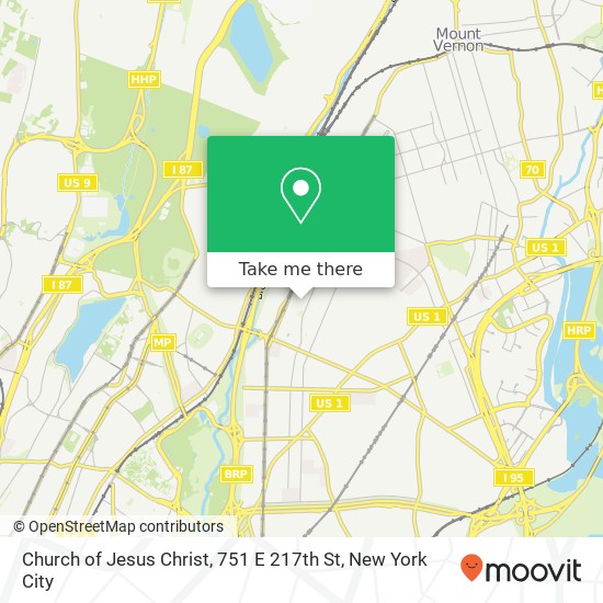 Mapa de Church of Jesus Christ, 751 E 217th St