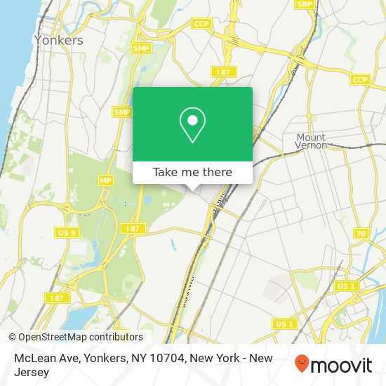 Mapa de McLean Ave, Yonkers, NY 10704