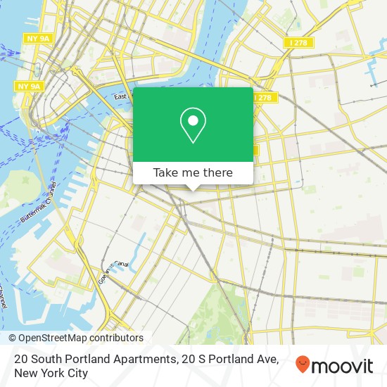 Mapa de 20 South Portland Apartments, 20 S Portland Ave