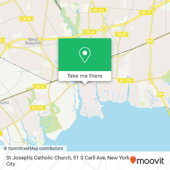 Mapa de St Joseph's Catholic Church, 51 S Carll Ave