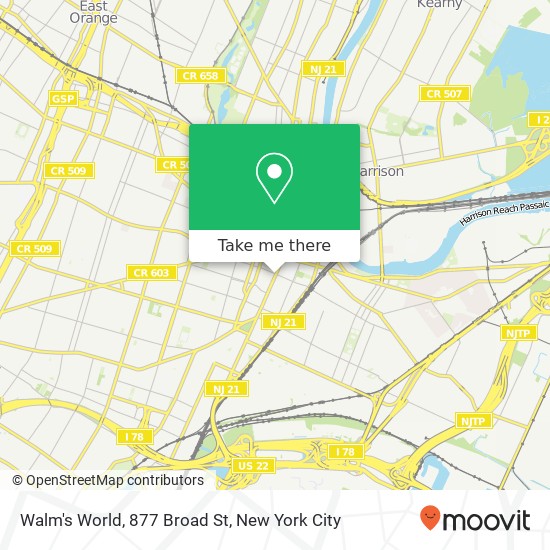 Mapa de Walm's World, 877 Broad St