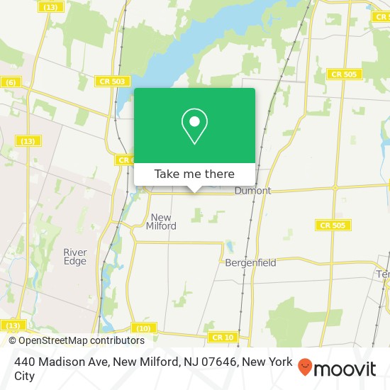 Mapa de 440 Madison Ave, New Milford, NJ 07646