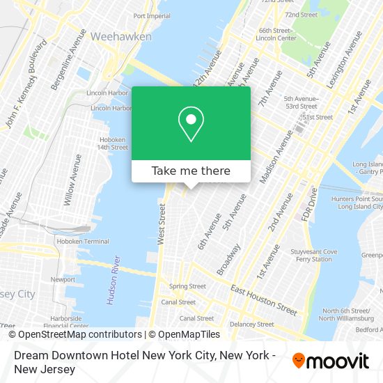 Mapa de Dream Downtown Hotel New York City
