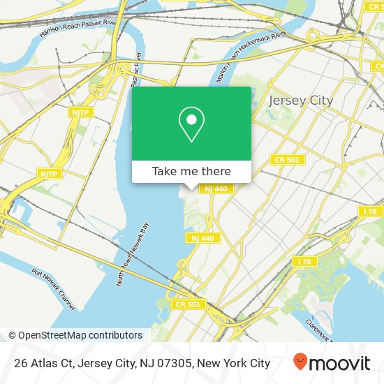 Mapa de 26 Atlas Ct, Jersey City, NJ 07305