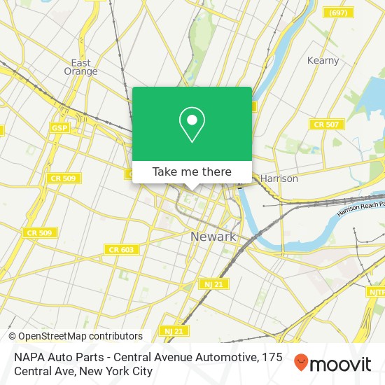 Mapa de NAPA Auto Parts - Central Avenue Automotive, 175 Central Ave