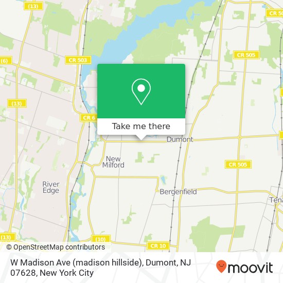 W Madison Ave (madison hillside), Dumont, NJ 07628 map