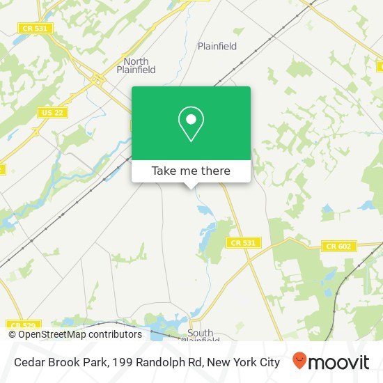 Mapa de Cedar Brook Park, 199 Randolph Rd