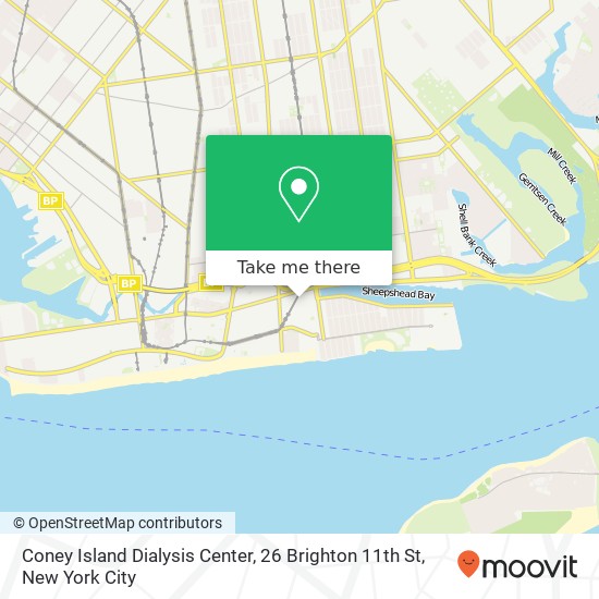 Mapa de Coney Island Dialysis Center, 26 Brighton 11th St