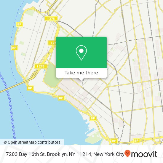 Mapa de 7203 Bay 16th St, Brooklyn, NY 11214