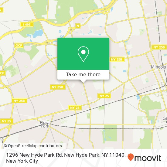 Mapa de 1296 New Hyde Park Rd, New Hyde Park, NY 11040