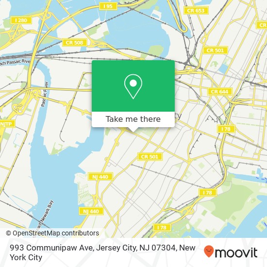 Mapa de 993 Communipaw Ave, Jersey City, NJ 07304