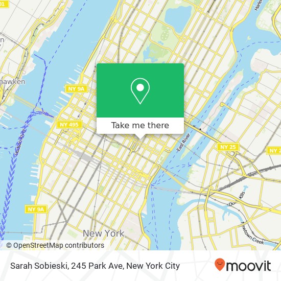 Mapa de Sarah Sobieski, 245 Park Ave