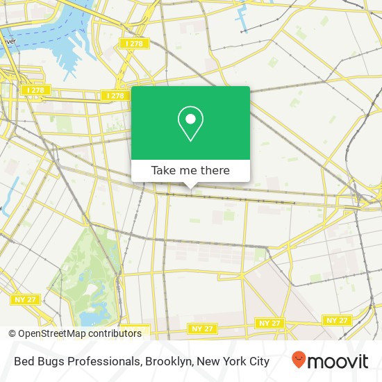 Bed Bugs Professionals, Brooklyn map