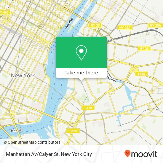 Mapa de Manhattan Av/Calyer St