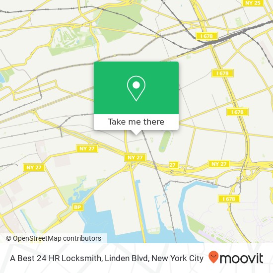 A Best 24 HR Locksmith, Linden Blvd map