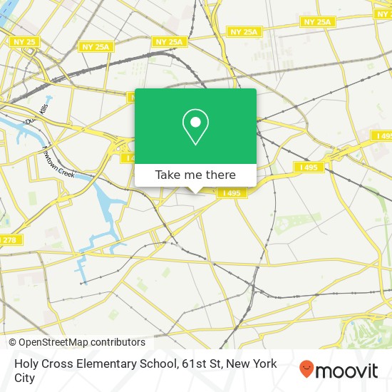 Holy Cross Elementary School, 61st St map