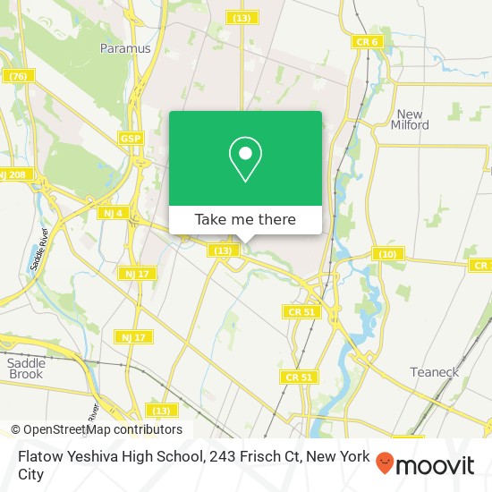 Mapa de Flatow Yeshiva High School, 243 Frisch Ct