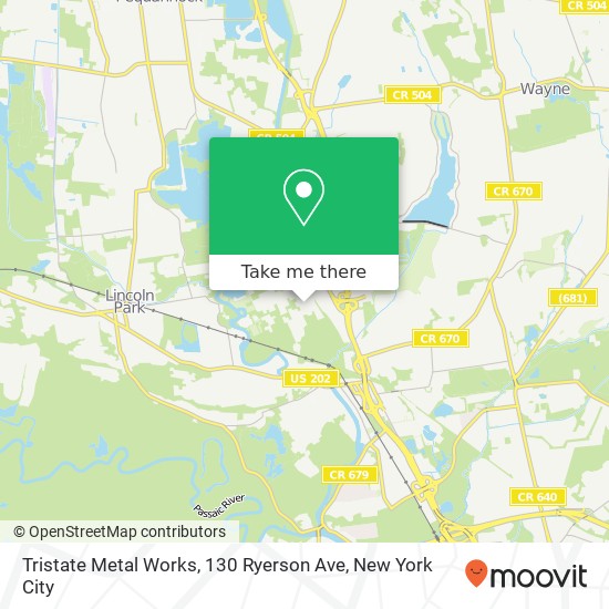 Mapa de Tristate Metal Works, 130 Ryerson Ave