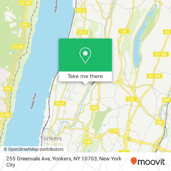 Mapa de 255 Greenvale Ave, Yonkers, NY 10703