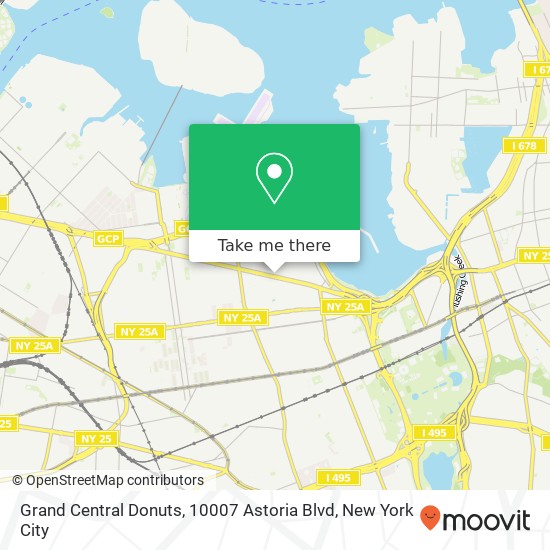 Mapa de Grand Central Donuts, 10007 Astoria Blvd