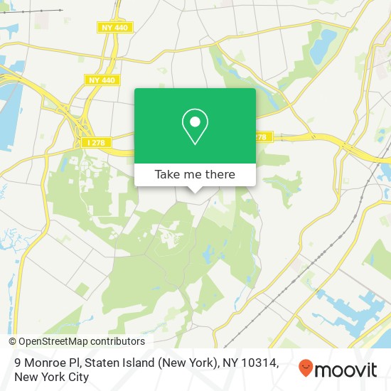 Mapa de 9 Monroe Pl, Staten Island (New York), NY 10314