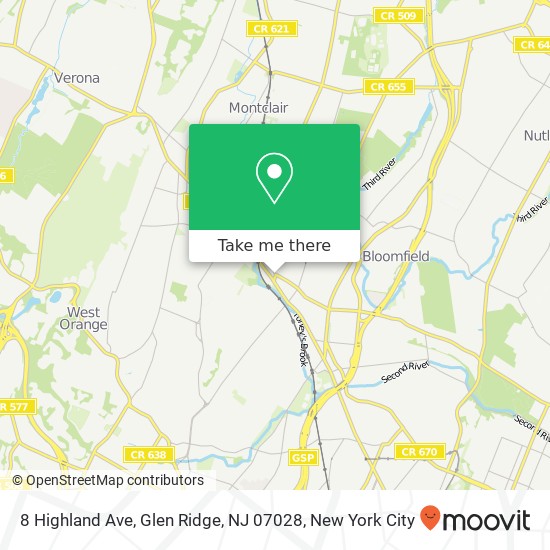 8 Highland Ave, Glen Ridge, NJ 07028 map