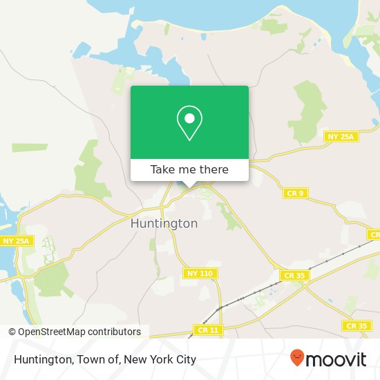 Huntington, Town of map