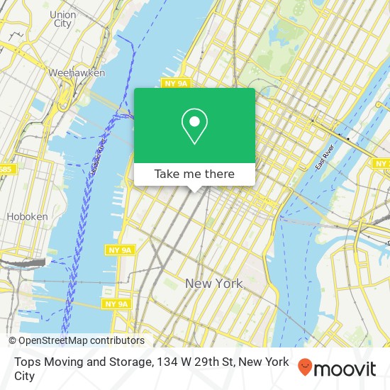 Mapa de Tops Moving and Storage, 134 W 29th St