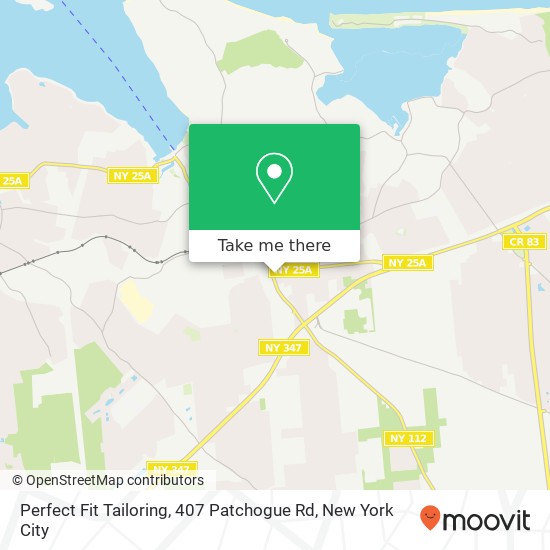 Mapa de Perfect Fit Tailoring, 407 Patchogue Rd