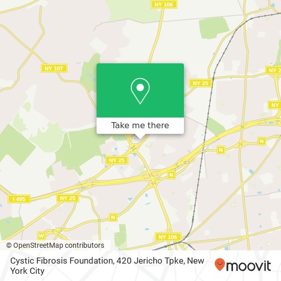 Mapa de Cystic Fibrosis Foundation, 420 Jericho Tpke