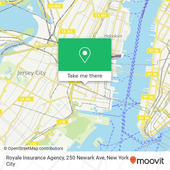 Royale Insurance Agency, 250 Newark Ave map