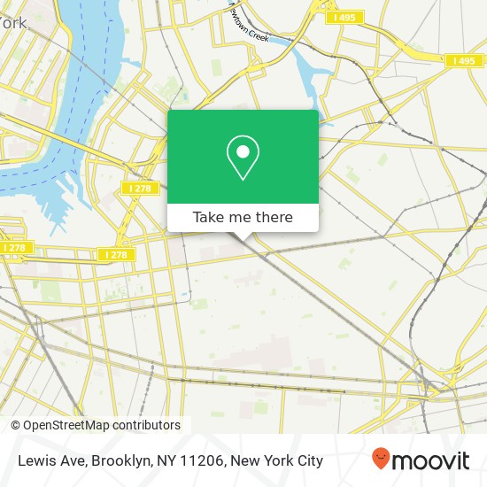 Mapa de Lewis Ave, Brooklyn, NY 11206