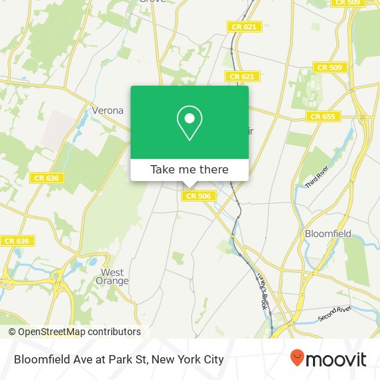 Mapa de Bloomfield Ave at Park St