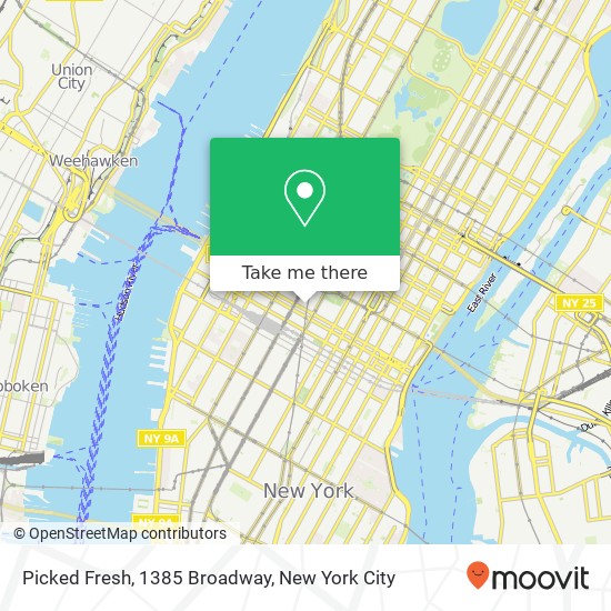 Mapa de Picked Fresh, 1385 Broadway