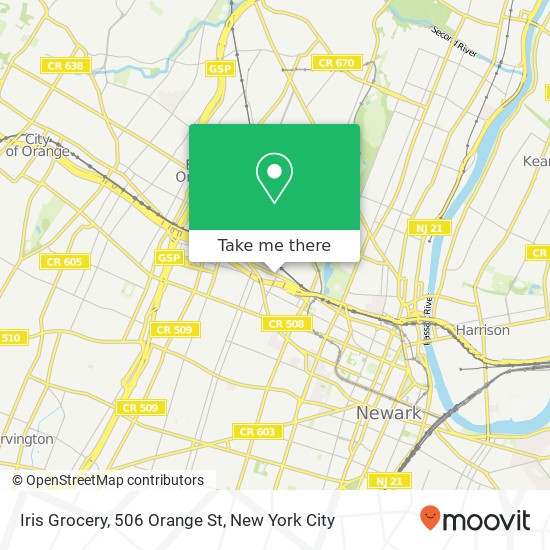 Mapa de Iris Grocery, 506 Orange St